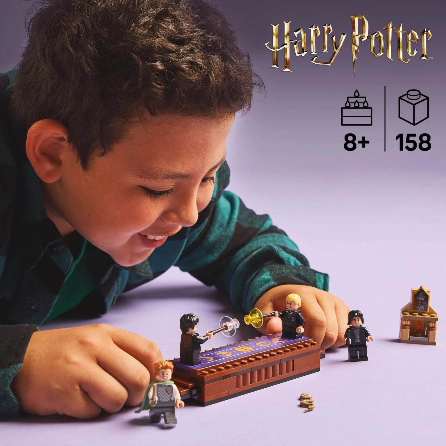 LEGO 76441 Harry Potter Hogwarts Castle : Dueling Club Playset with 4 Collectible Minifigures incl. Draco Malfoy & Severus Snape, Role Play Toy with Toppling Function