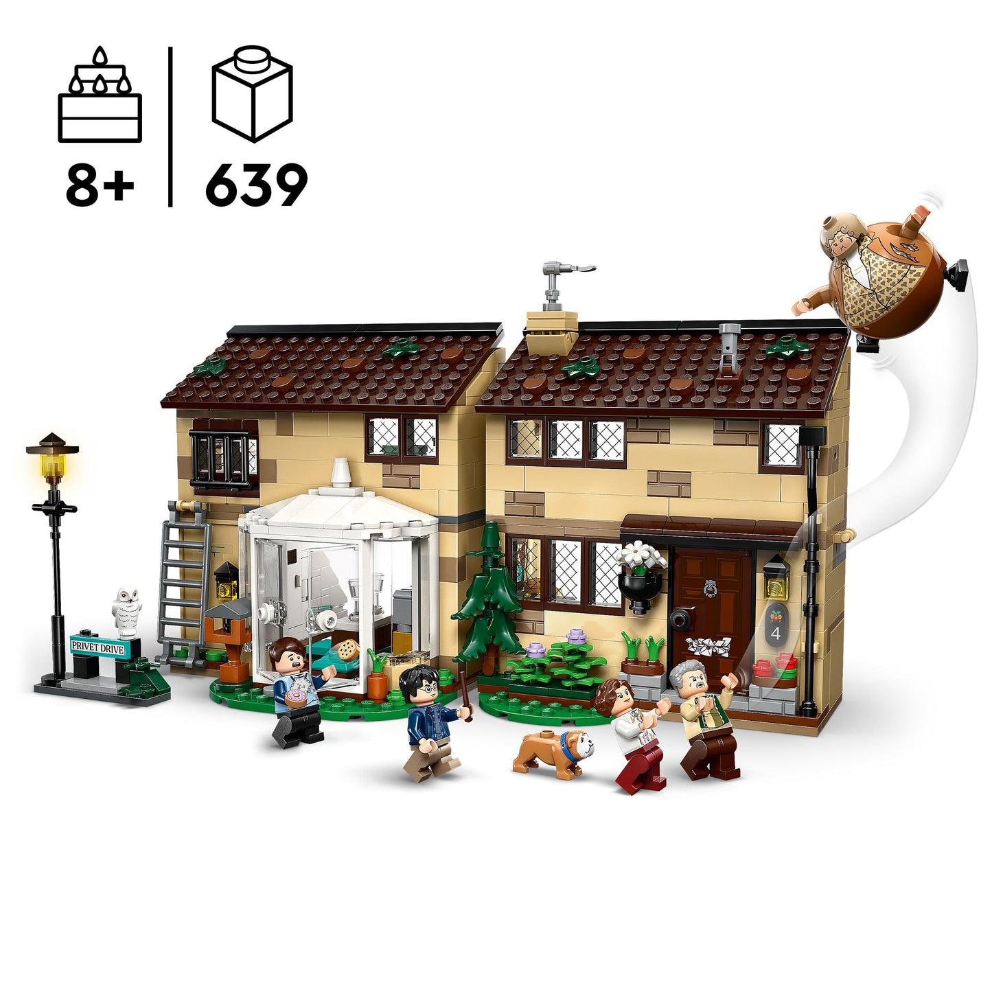 LEGO 76451 Harry Potter Privet Drive : Aunt Marge's Visit with 5 Minifigures & Inflated Aunt Marge Figure