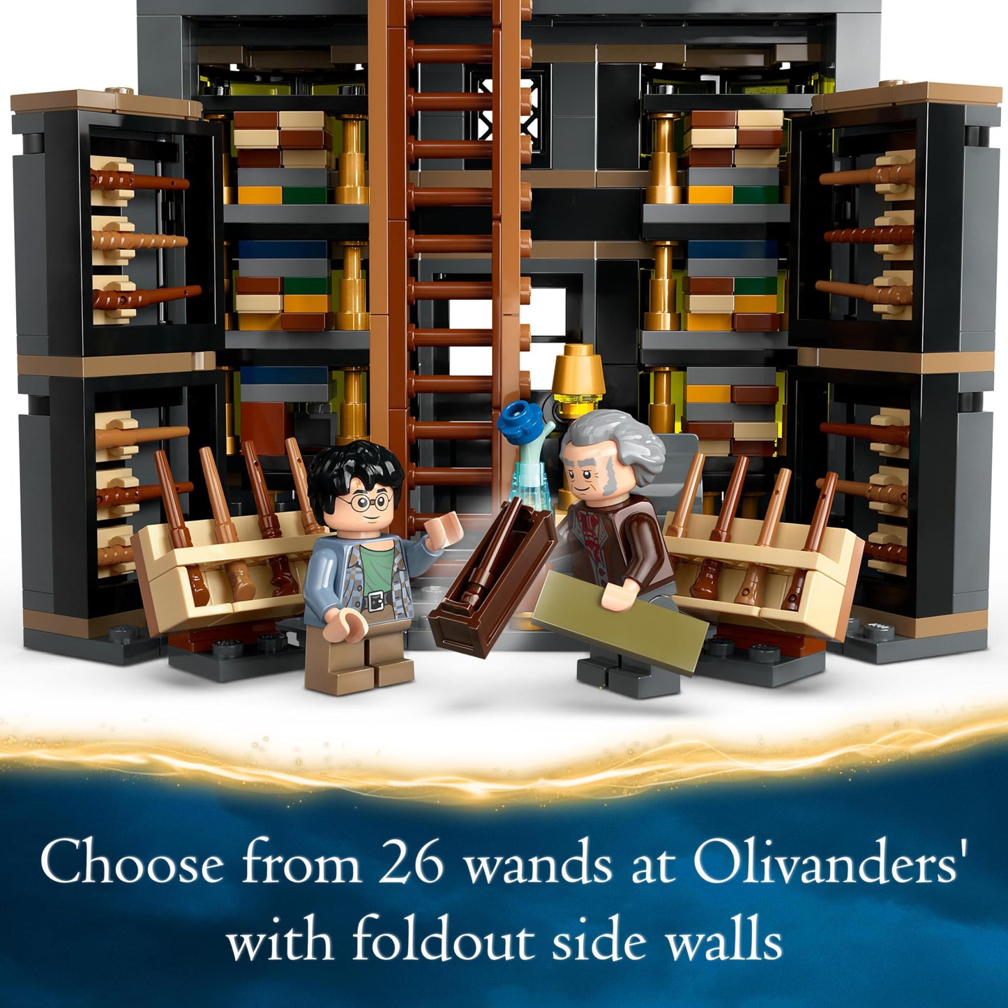 LEGO 76439 Harry Potter Ollivanders & Madam Malkin's Robes Set, Collectible Diagon Alley Wand and Clothes Shop Toys for 8 Plus Year Old Kids, Girls & Boys, with 6 Minifigures, Wizarding World Gifts
