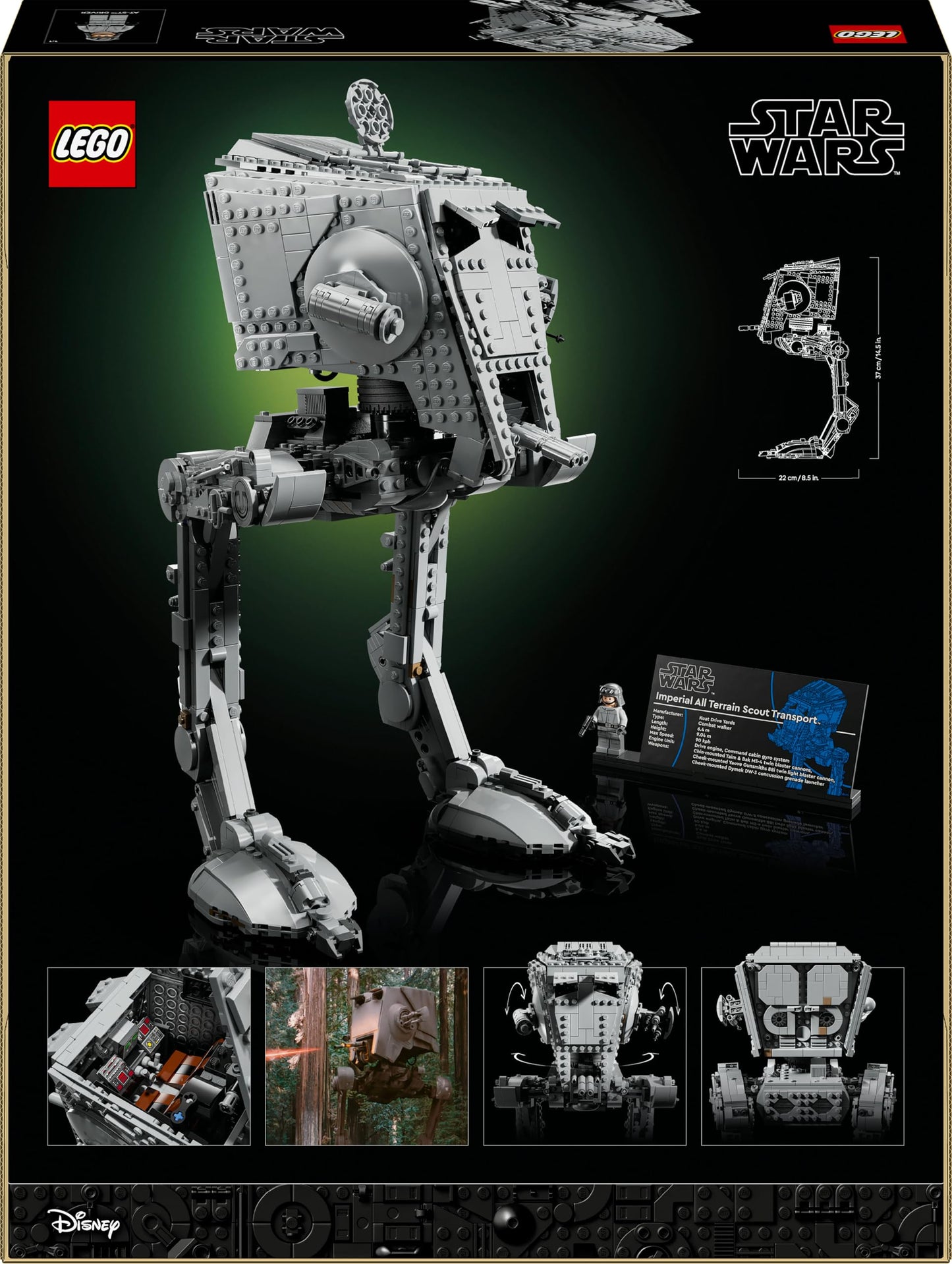 LEGO Star Wars 75417 AT-ST Walker Building Set for Adults - UCS Display Model Kit with a Minifigure & Information Plaque