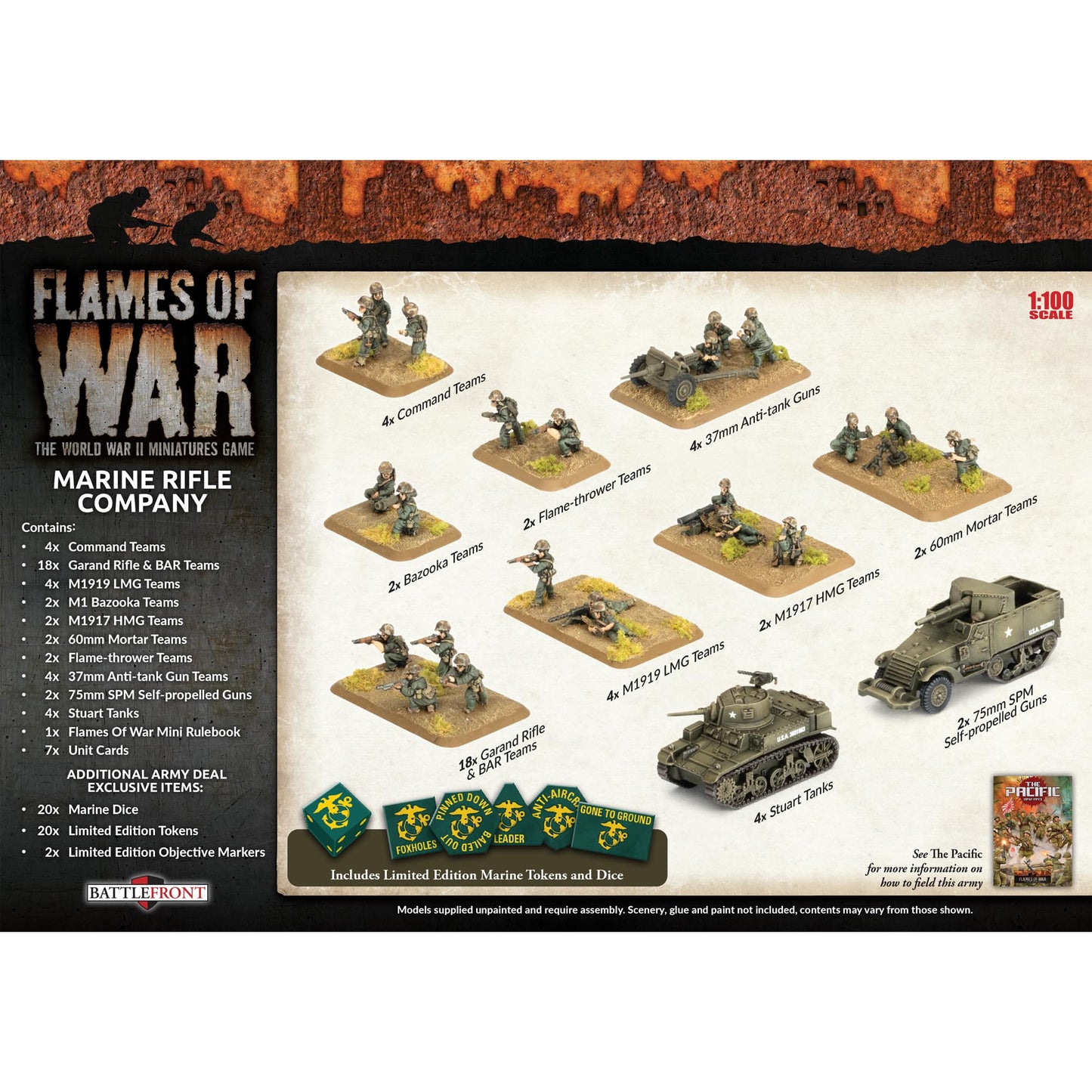 Flames of War - US Marine Rifle Company Army Deal - USAB15