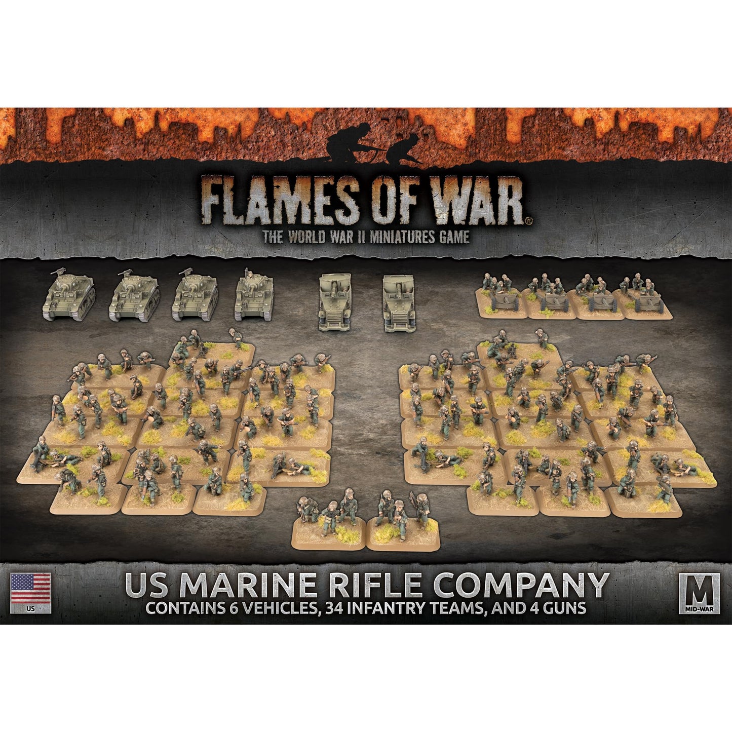Flames of War - US Marine Rifle Company Army Deal - USAB15