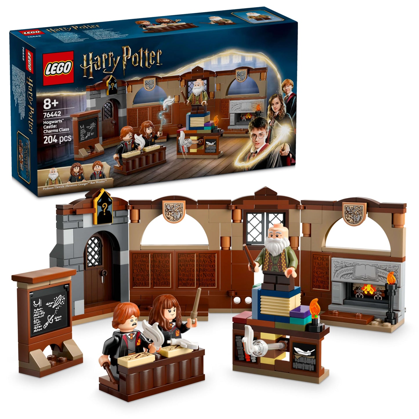 LEGO 76442 Harry Potter Hogwarts Castle : Charms Class Set with 3 Minifigures incl. Hermione Granger & Ron Weasley, Features Wingardium Levitation Function