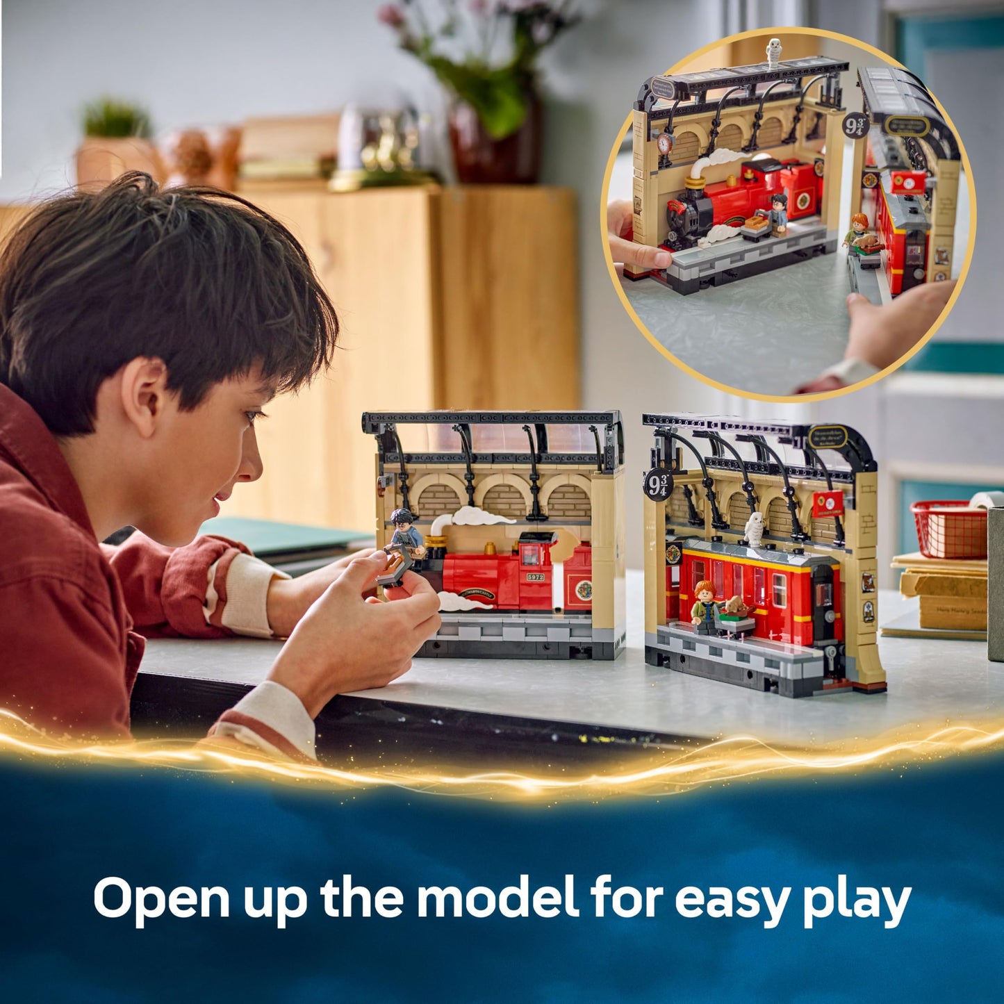 LEGO 76450 Harry Potter Book Nook : Hogwarts Express Set with a Train Toy, 2 Minifigures incl. Ron Weasley, plus Hedwig and Scabbers Figures