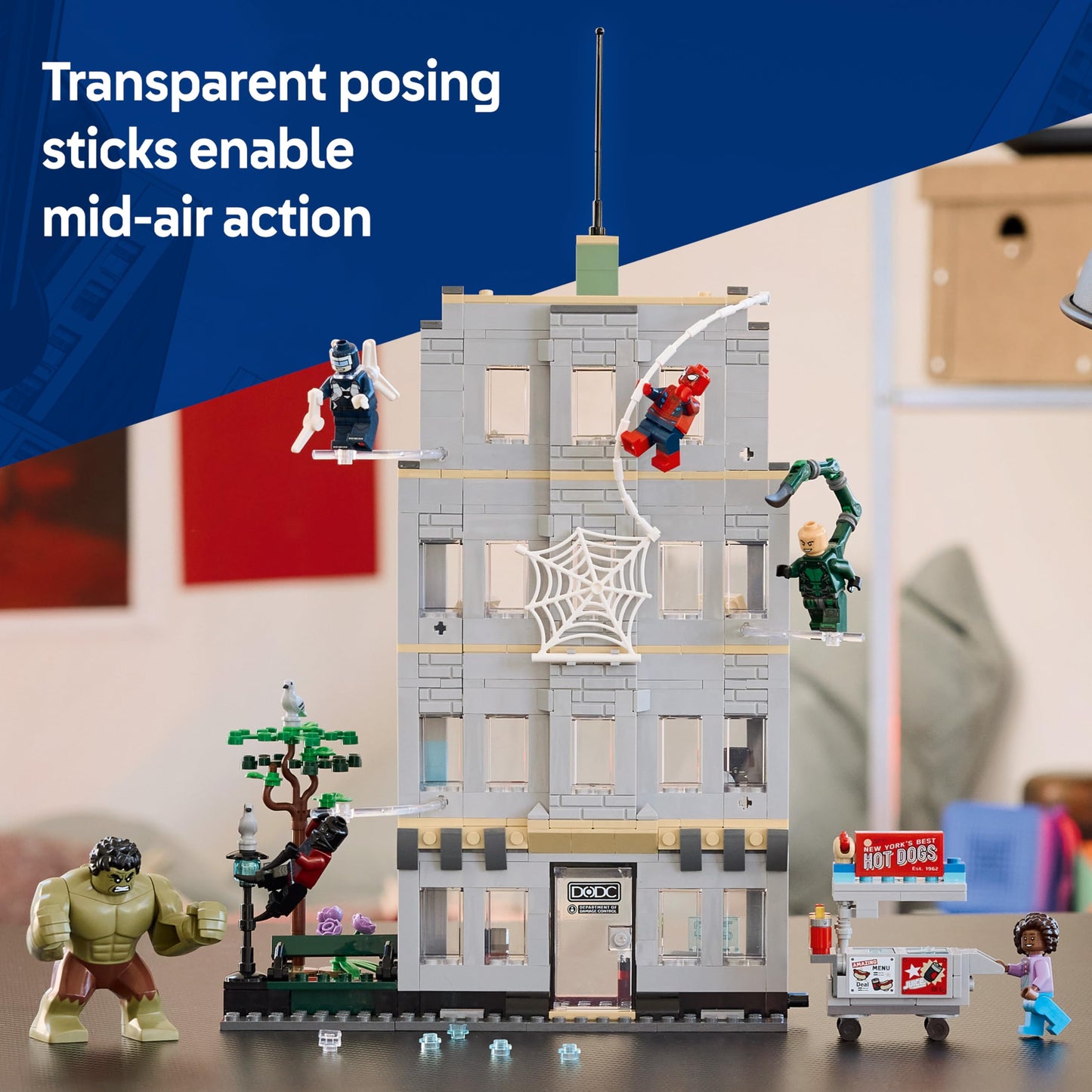 LEGO 76350 Marvel Spider-Man vs. Hulk Epic Clash - with 4-Floor Office, Action Figure & 5 Minifigures incl. Scorpion
