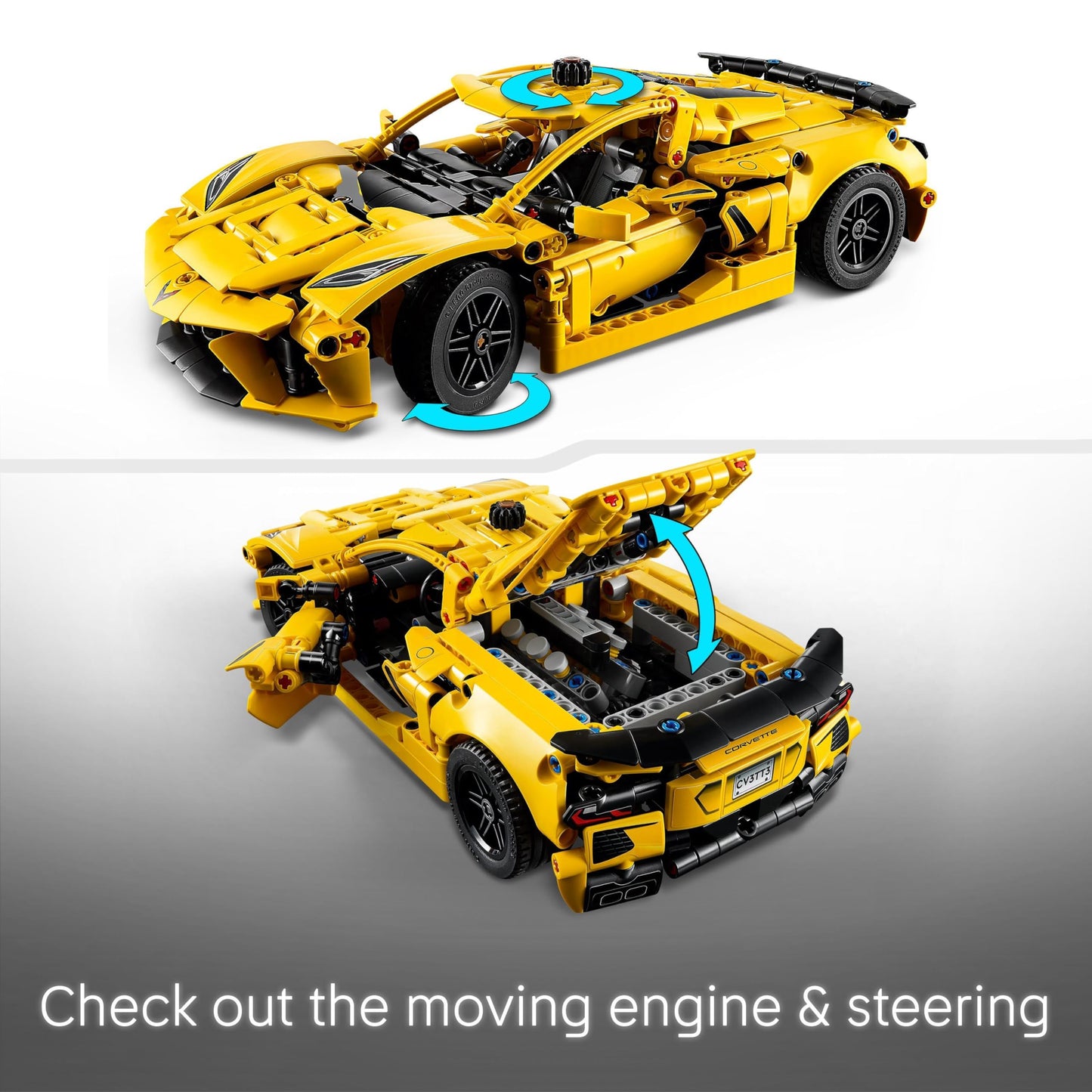 LEGO 42205 Technic Chevrolet Corvette Stingray Race Car Toy, 8-Cylinder Engine and Differential