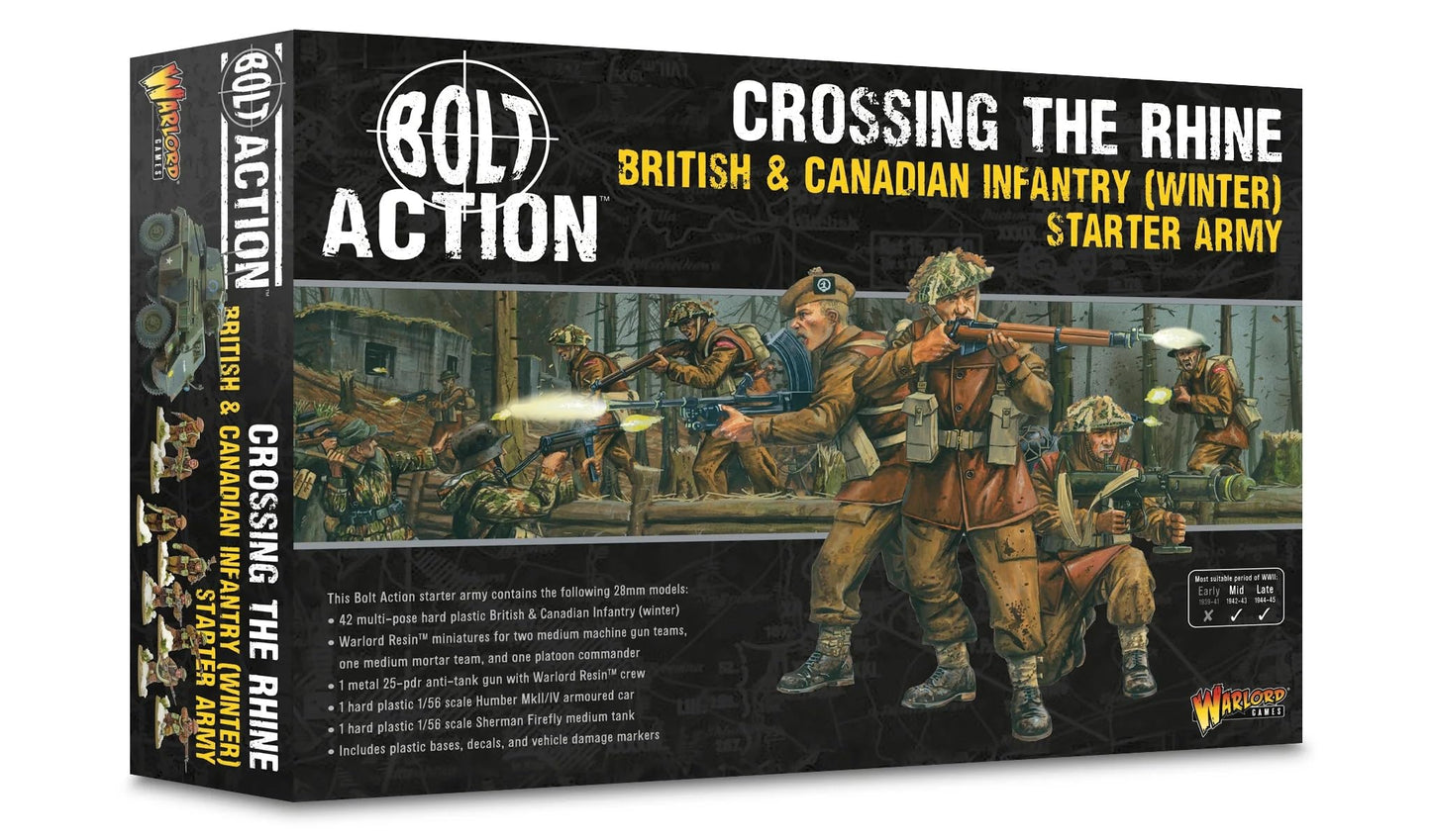 British & Canadian Infantry (Winter) Starter Army 'Crossing The Rhine' - Bolt Action 28mm Scale - Warlord Games