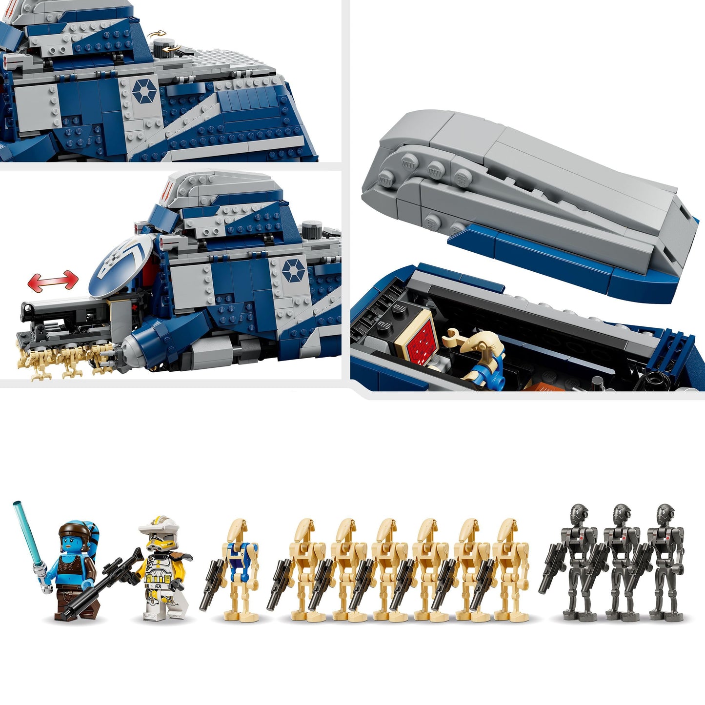 LEGO Star Wars 75435 Battle of Felucia Separatist MTT - Interactive Toy with a Speeder, 2 Minifigures & 10 Droid Figures