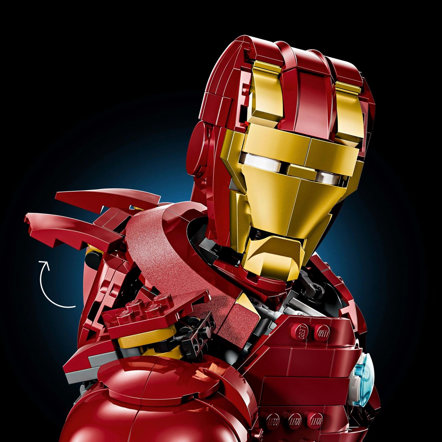 LEGO 76327 Marvel Iron Man MK4 Bust - Display Model Building Set for Adults incl. a Tony Stark Minifigure, plus Shoulder Cannons and a Rotating Head