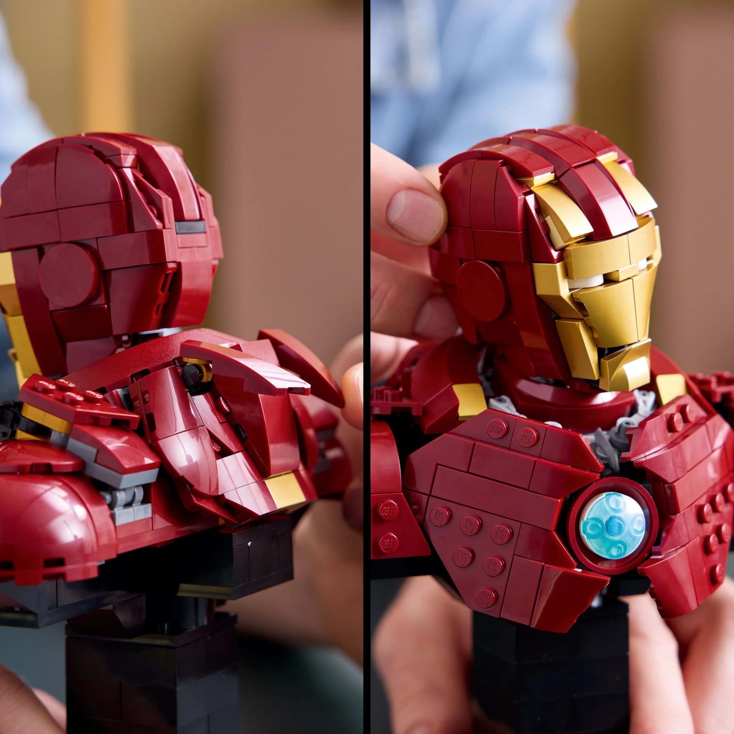 LEGO 76327 Marvel Iron Man MK4 Bust - Display Model Building Set for Adults incl. a Tony Stark Minifigure, plus Shoulder Cannons and a Rotating Head