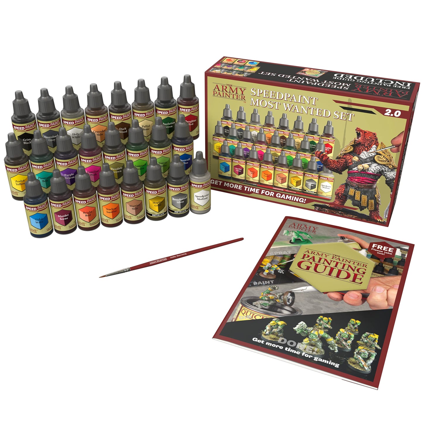 The Army Painter - Speedpaint 2.0 Paint Set - Dropper Bottles Of 18ml Non Toxic Model Paint And 1 Free Base Coating Brush For Fantasy Miniture Tabletop Gaming (24 x 18ml Speedpaints)