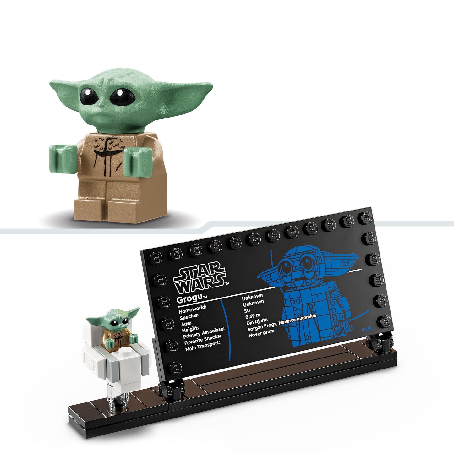 LEGO 75403 Star Wars Grogu with Hover Pram Building Toy Set