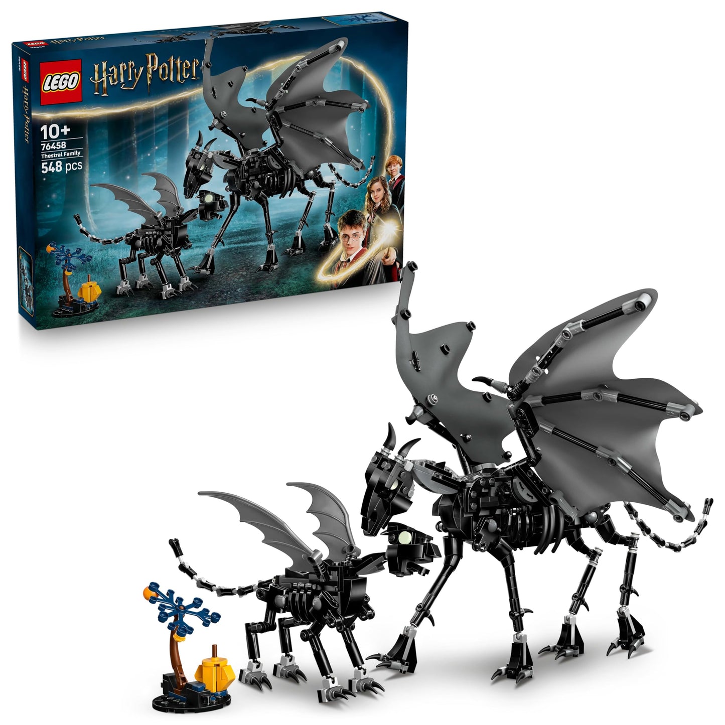 LEGO 76458 Harry Potter Thestral Family with Posable Wings, Head & Legs - incl. a Forbidden Forest Tree
