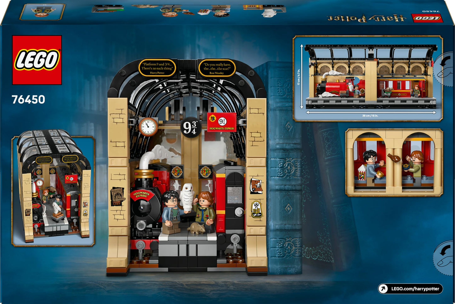 LEGO 76450 Harry Potter Book Nook : Hogwarts Express Set with a Train Toy, 2 Minifigures incl. Ron Weasley, plus Hedwig and Scabbers Figures