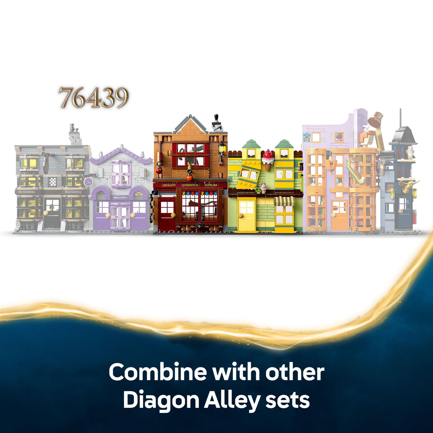 LEGO 76452 Harry Potter Quality Quidditch Supplies & Ice Cream Parlour Set with 2 Diagon Aley Shop Toys, 6 Minifigures & Accessories incl. a Nimbus 2000 Broom