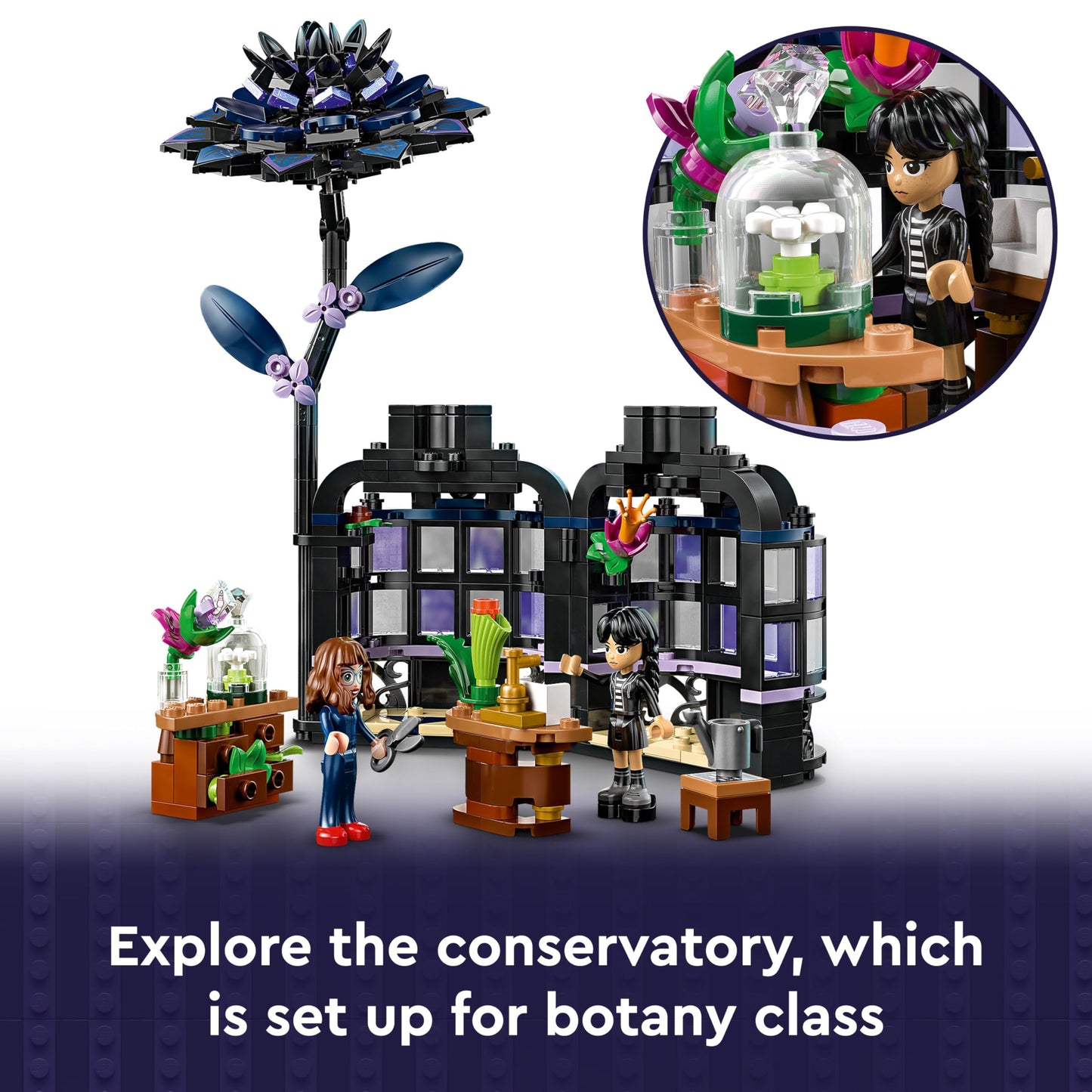LEGO 76784 Wednesday Black Dahlia Flower with 2 Mini Dolls & Accessories