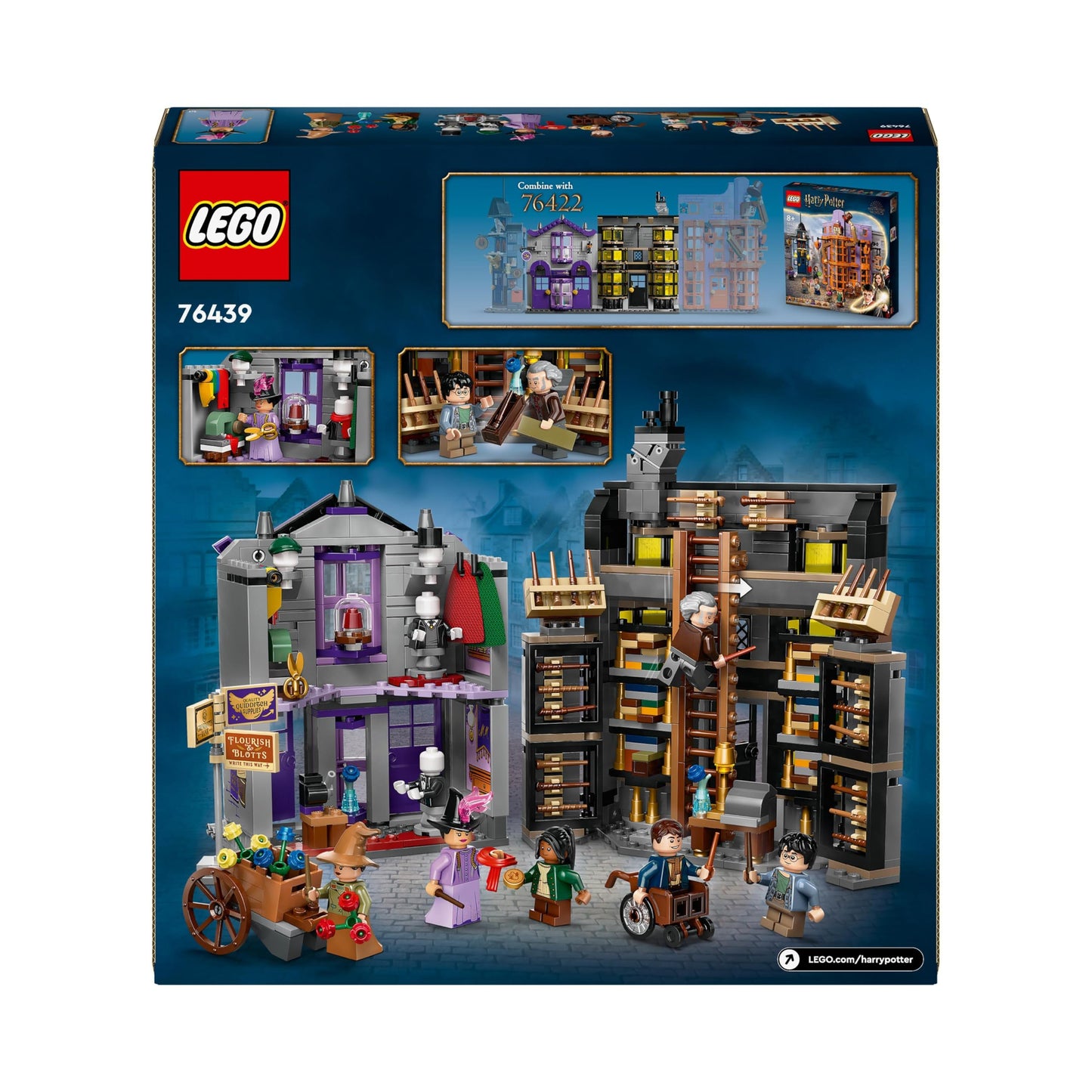 LEGO 76439 Harry Potter Ollivanders & Madam Malkin's Robes Set, Collectible Diagon Alley Wand and Clothes Shop Toys for 8 Plus Year Old Kids, Girls & Boys, with 6 Minifigures, Wizarding World Gifts