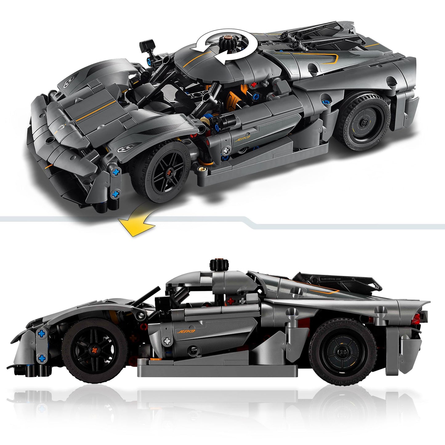 LEGO 42173 Technic Koenigsegg Jesko Absolut Grey Hypercar, Race Car Building Toy Set for Boys, Girls & Kids Aged 10 Plus, Buildable Vehicle Model Kit