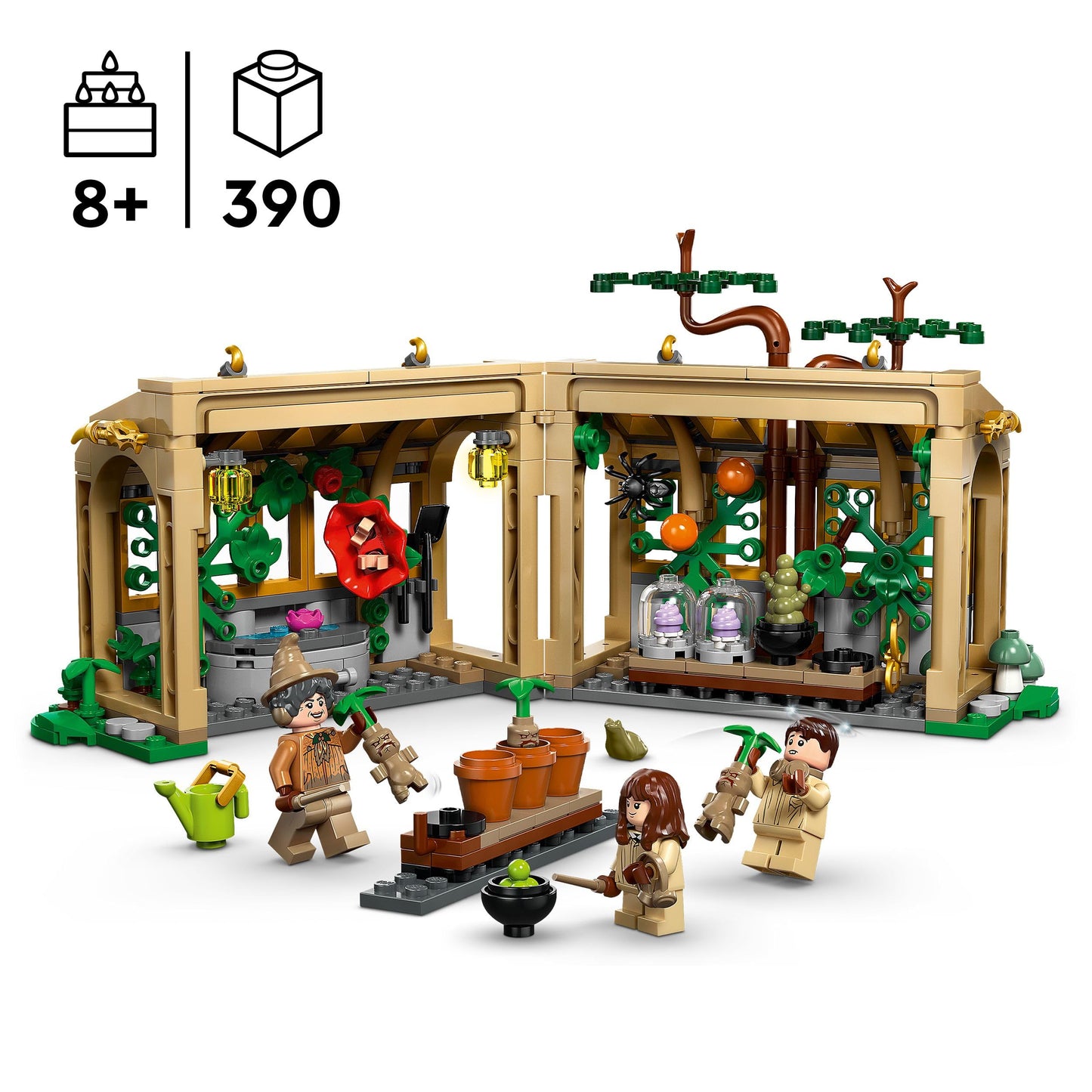 LEGO 76445 Harry Potter Hogwarts Castle : Herbology Class Set with Neville Longbottom, Hermione Granger & Prof. Sprout Minifigures - incl. 3 Mandrake Toy Plants