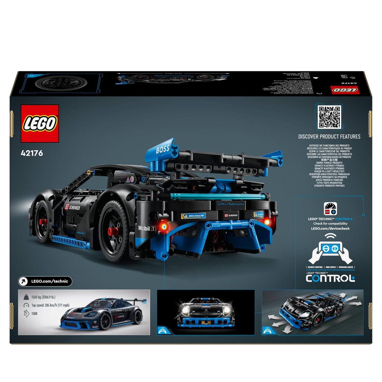 LEGO 42176 Technic Porsche GT4 e-Performance Race Car Toy for 10 Plus Year Old Boys & Girls, Model Vehicle with Remote Control Action