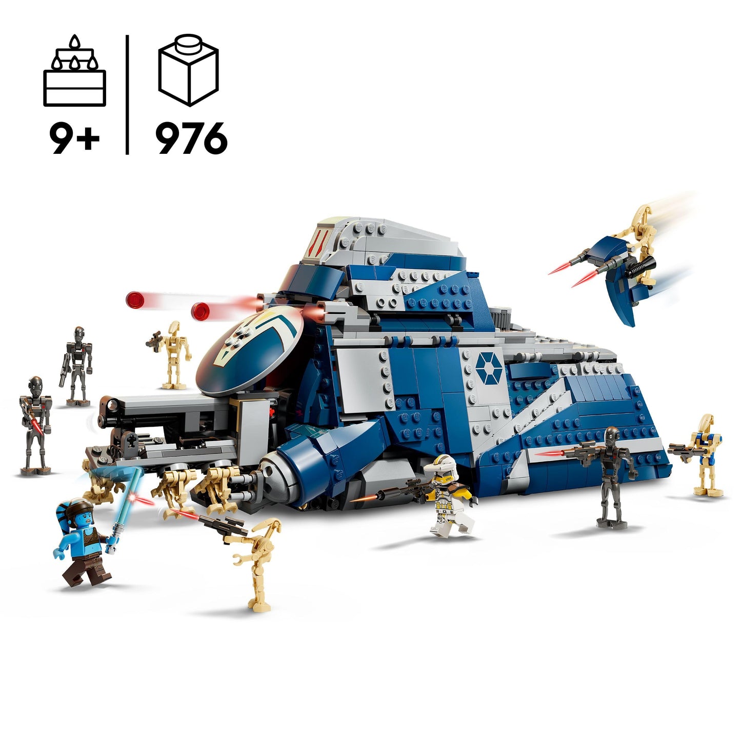 LEGO Star Wars 75435 Battle of Felucia Separatist MTT - Interactive Toy with a Speeder, 2 Minifigures & 10 Droid Figures