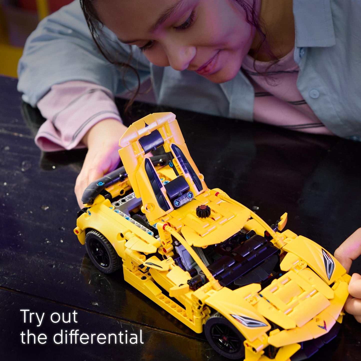 LEGO 42205 Technic Chevrolet Corvette Stingray Race Car Toy, 8-Cylinder Engine and Differential