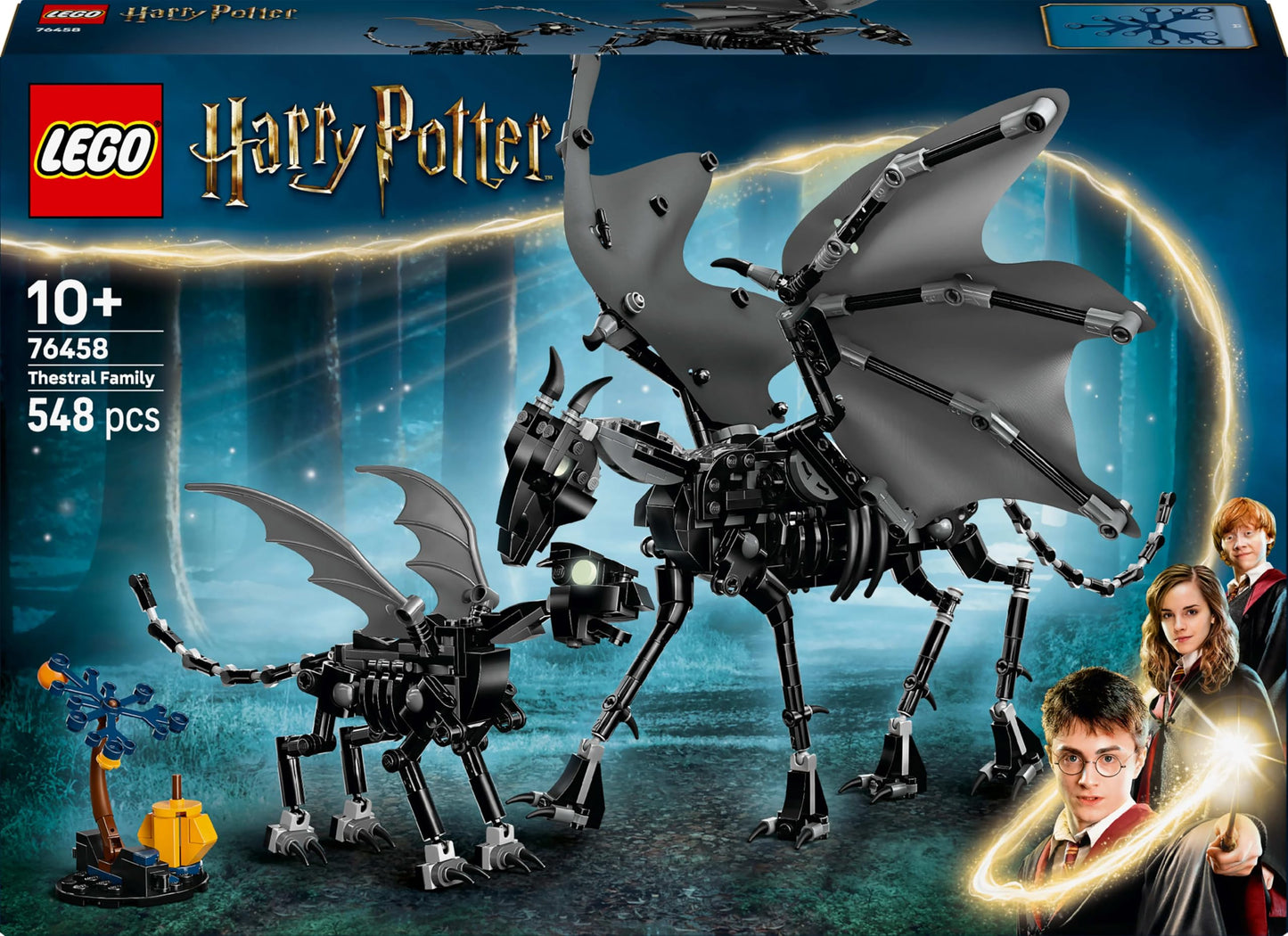 LEGO 76458 Harry Potter Thestral Family with Posable Wings, Head & Legs - incl. a Forbidden Forest Tree
