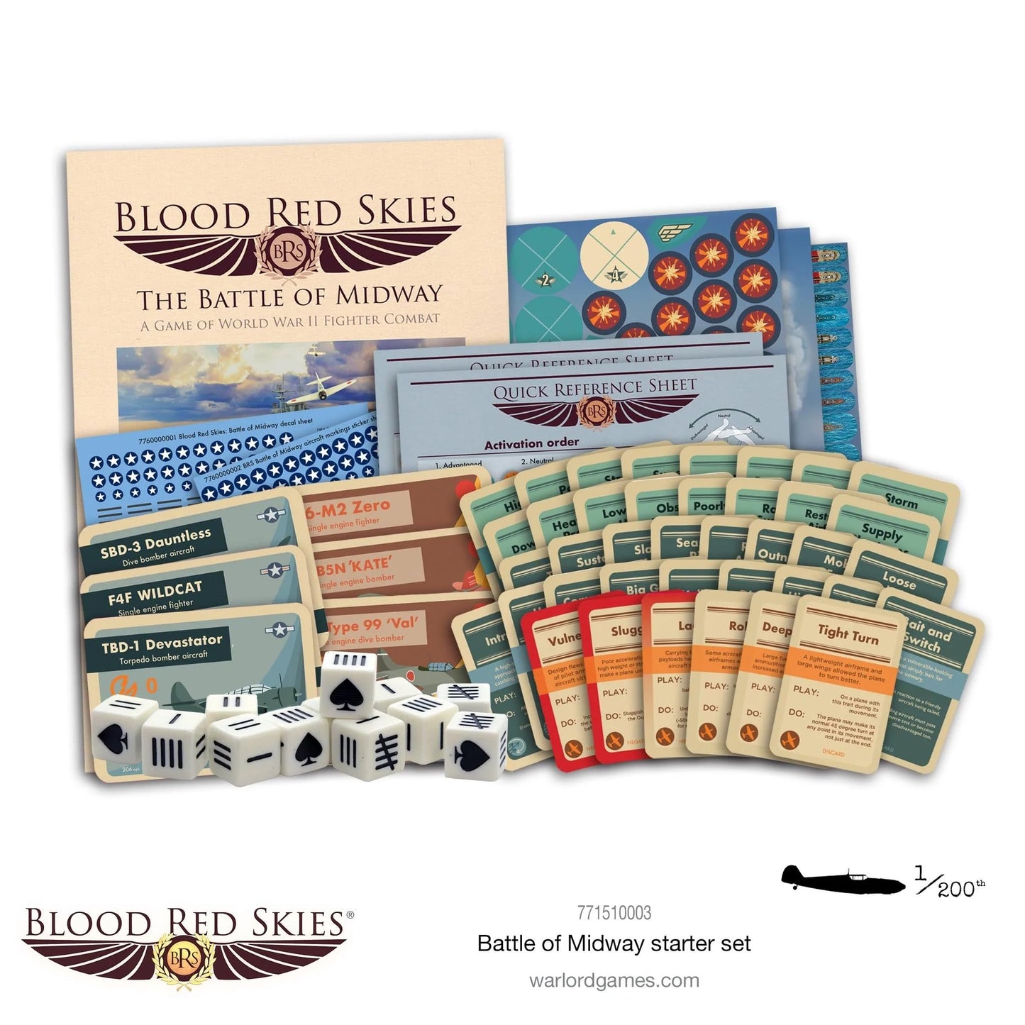 Battle of Midway : Blood Red Skies Starter Set a WW2 Aerial Strategy Battle Game for 2 or More Players - Bolt Action - Warlord Games