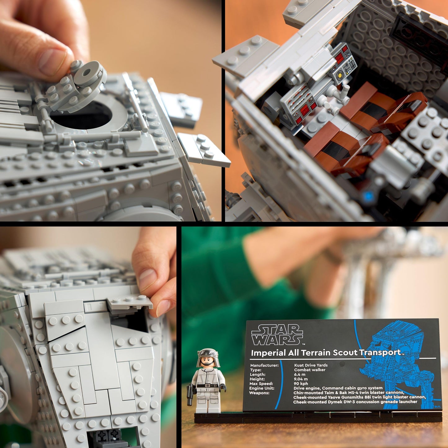 LEGO Star Wars 75417 AT-ST Walker Building Set for Adults - UCS Display Model Kit with a Minifigure & Information Plaque
