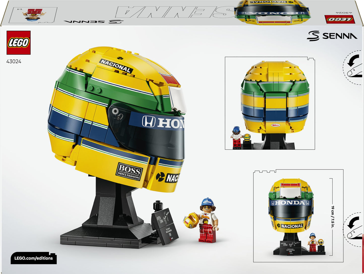 LEGO 43024 Editions Ayrton Senna Helmet - F1 Merchandise - with Collectible Minifigure