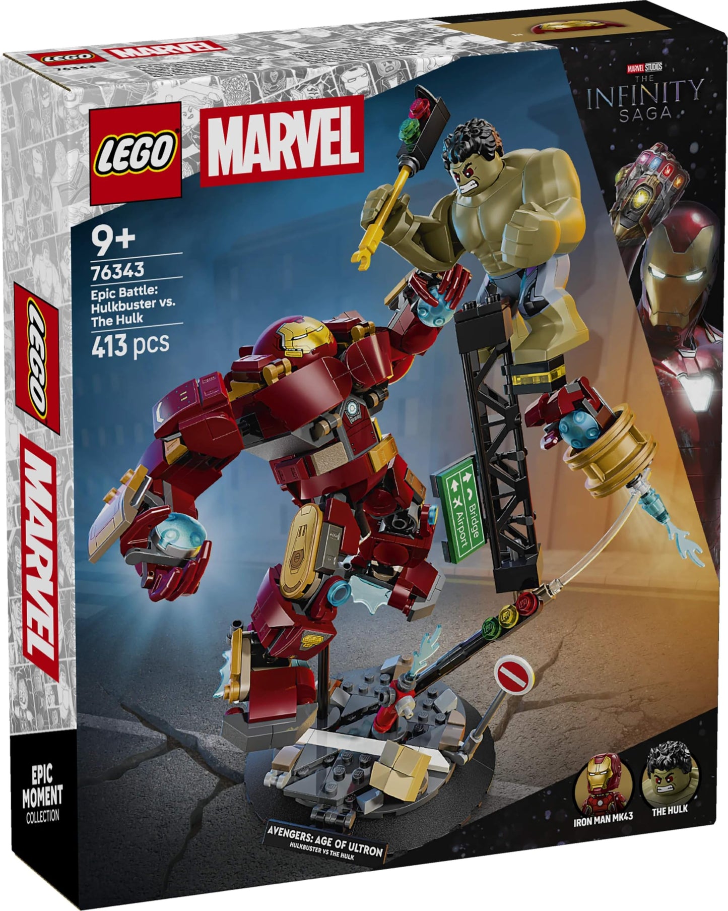 LEGO 76343 Marvel Epic Battle: Hulkbuster vs. The Hulk with 2 Action Figures & Iron Man Minifigure