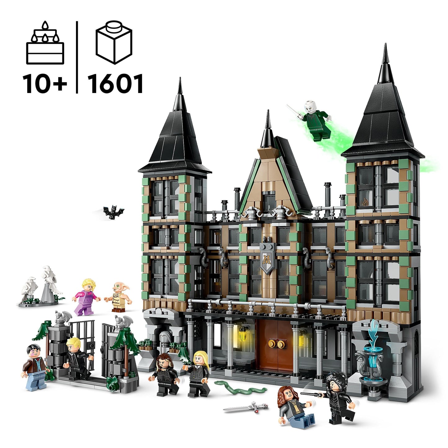LEGO 76453 Harry Potter Malfoy Manor Set, Collectible Building Toy for Kids, Features 9 Character Minifigures Including Dobby