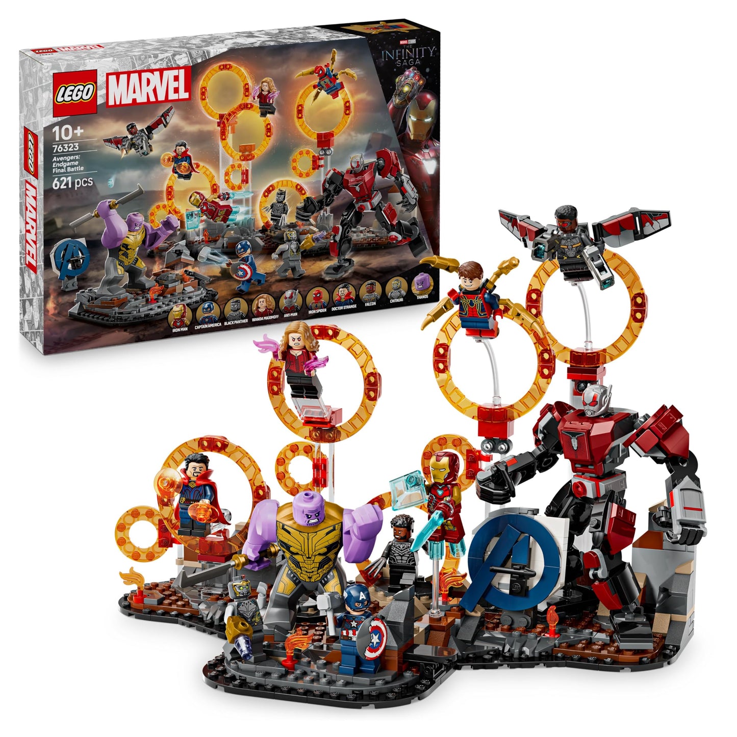 LEGO 76323 Marvel Avengers : Endgame Final Battle Building Toy with a Thanos Figure, Ant-Man Mech & 9 Minifigures incl. Captain America, Black Panther, Iron Man & Doctor Strange