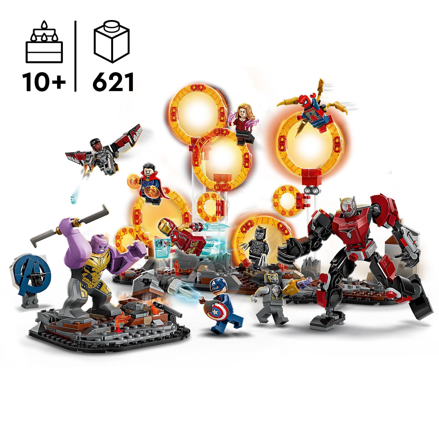 LEGO 76323 Marvel Avengers : Endgame Final Battle Building Toy with a Thanos Figure, Ant-Man Mech & 9 Minifigures incl. Captain America, Black Panther, Iron Man & Doctor Strange