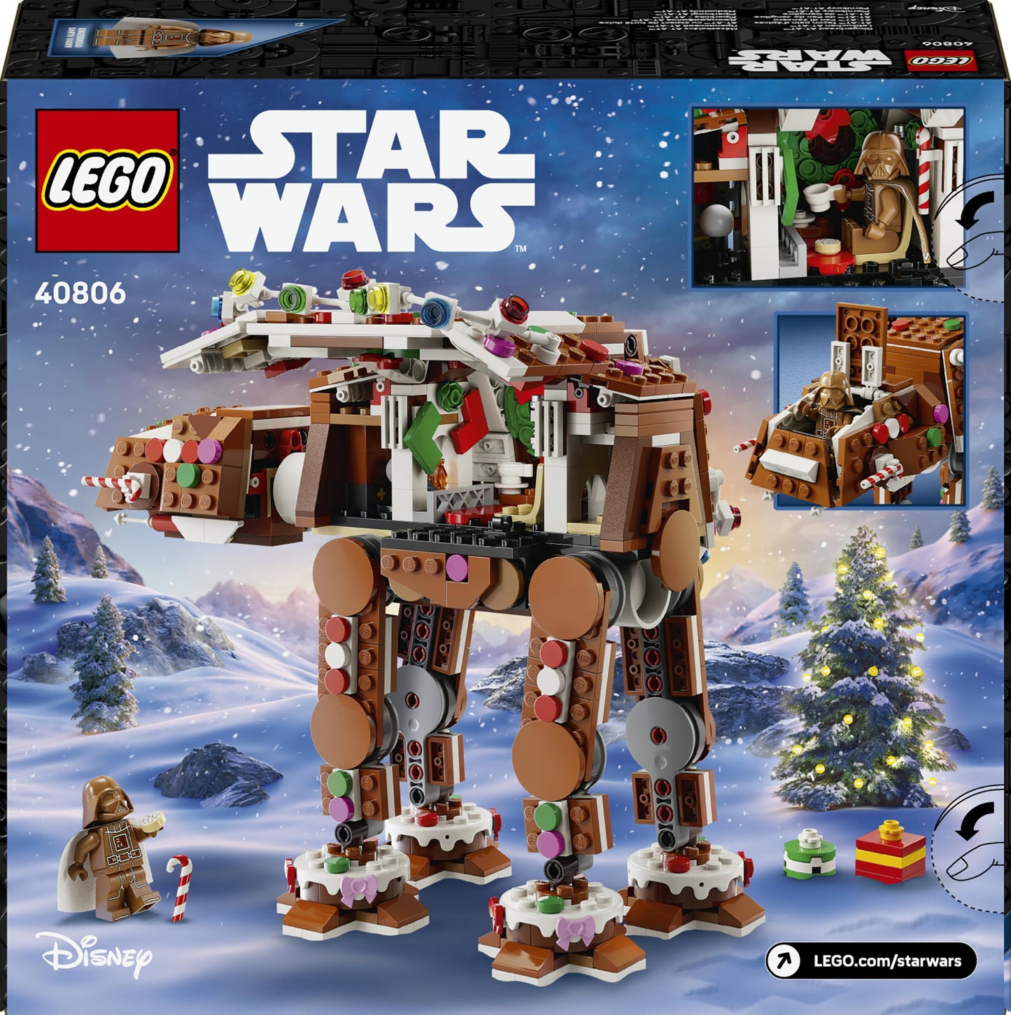 LEGO 40806 Star Wars Gingerbread AT-AT Walker incl. Darth Vader Minifigure with Lightsaber