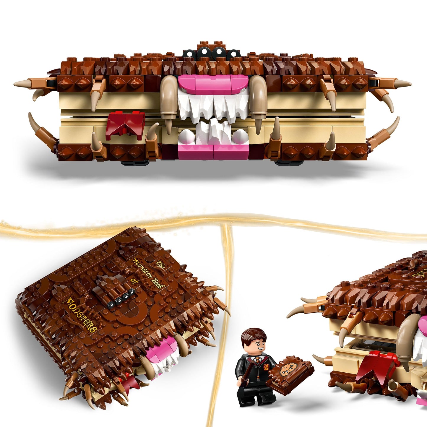 LEGO 76449 Harry Potter Chomping Monster Book Of Monsters – Interactive Toy with Pull-Back Motor & Chomping Mouth – incl. Neville Longbottom Minifigure