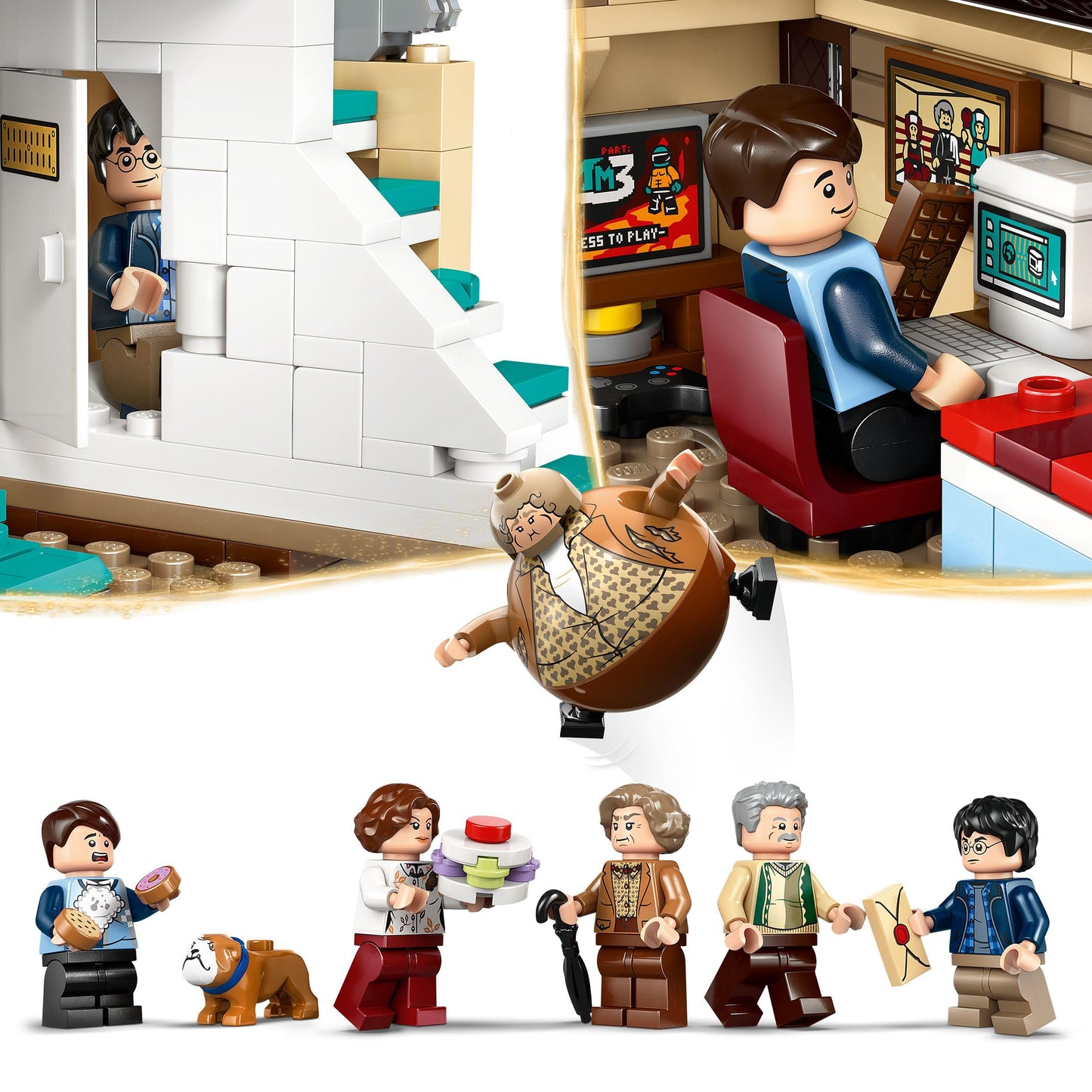 LEGO 76451 Harry Potter Privet Drive : Aunt Marge's Visit with 5 Minifigures & Inflated Aunt Marge Figure