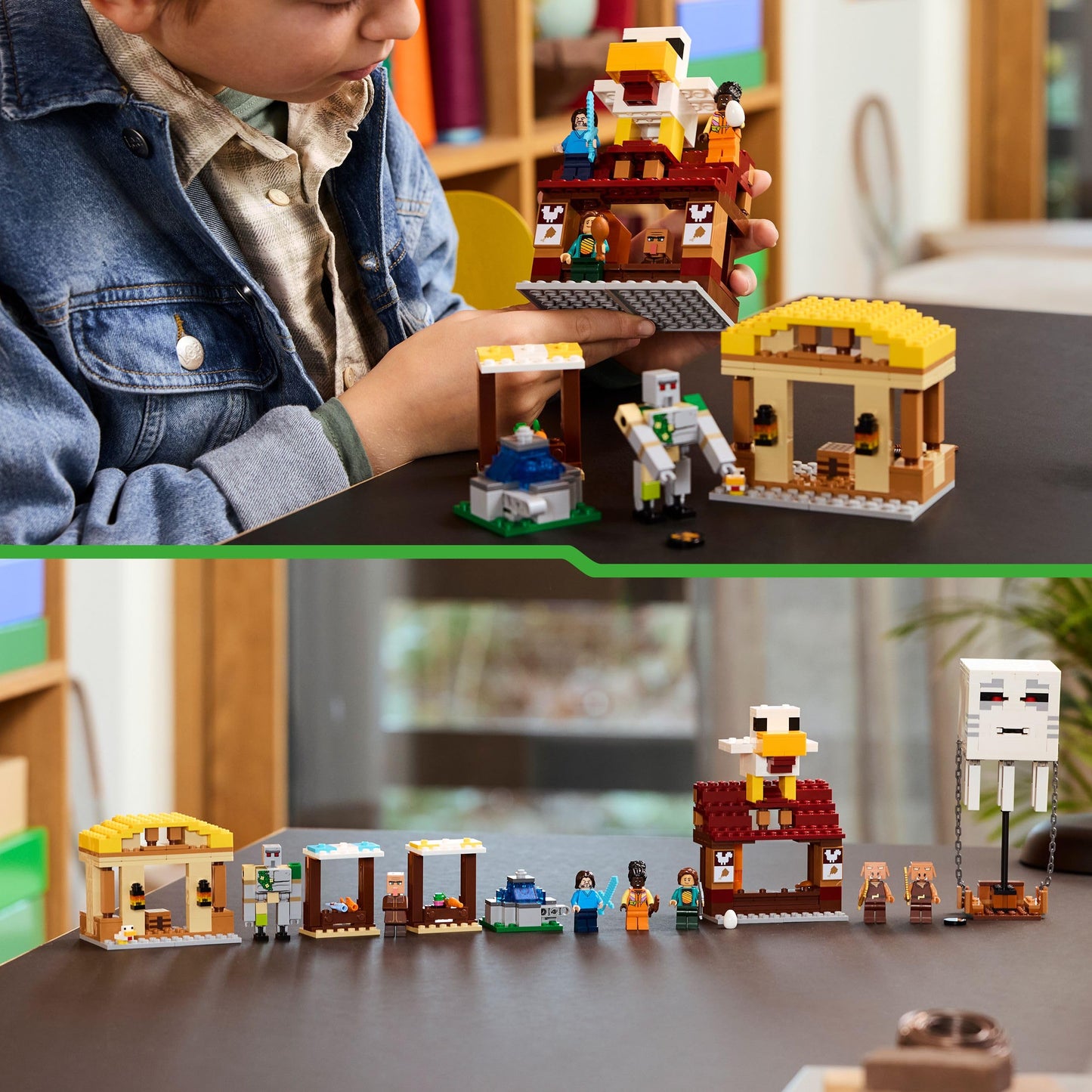 LEGO 21273 Minecraft The Ghast Balloon Village Attack - 4 Minifigures & Iron ...