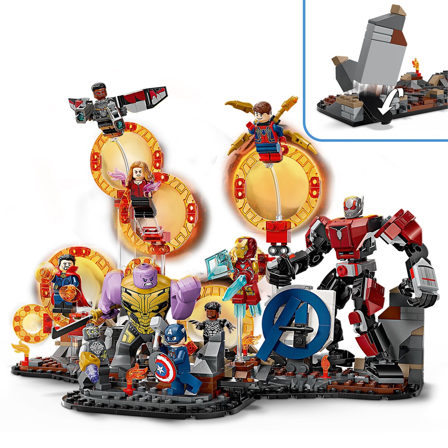 LEGO 76323 Marvel Avengers : Endgame Final Battle Building Toy with a Thanos Figure, Ant-Man Mech & 9 Minifigures incl. Captain America, Black Panther, Iron Man & Doctor Strange