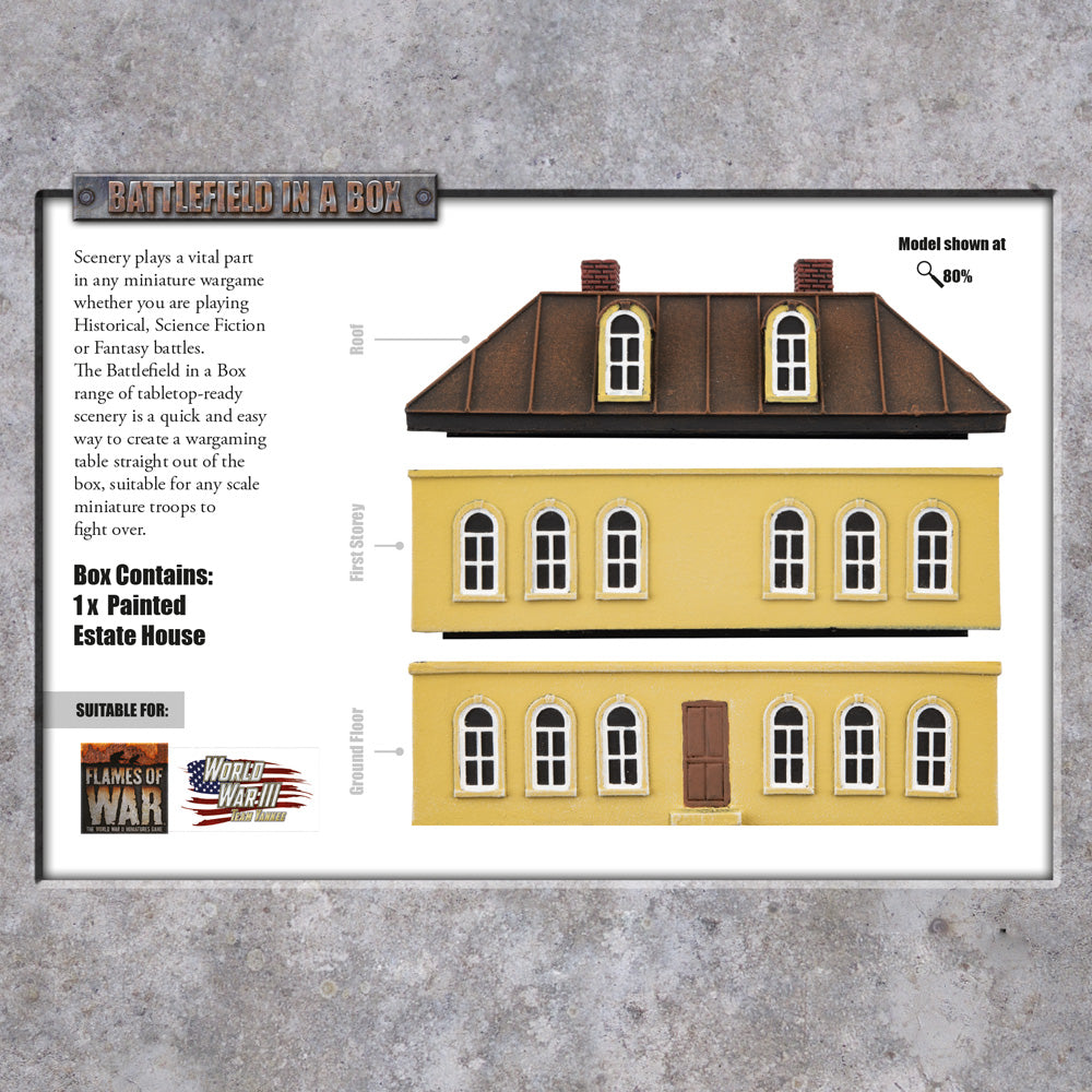 Battlefield in a Box - European: Estate House (Yellow Limited Edition) (x1) BB202-D - Flames of War
