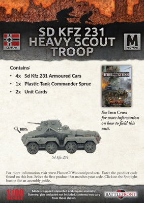 Flames of War - German SD KFZ 231 Heavy Scout Troop (Mid War) GBX113 - FBA
