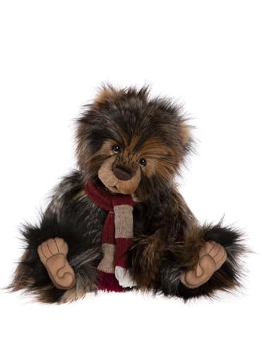 Charlie Bears – Treacle Toffee | 2023 Long Fluffy Plush Collectable Jointed Teddy Bear With Scarf Accessory