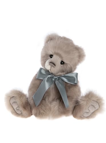 Charlie Bears - Janice | 2024 Secret Collection, Grey Plush Teddy Bear, Handmade, Collectable, Fully Jointed, 3 Years+