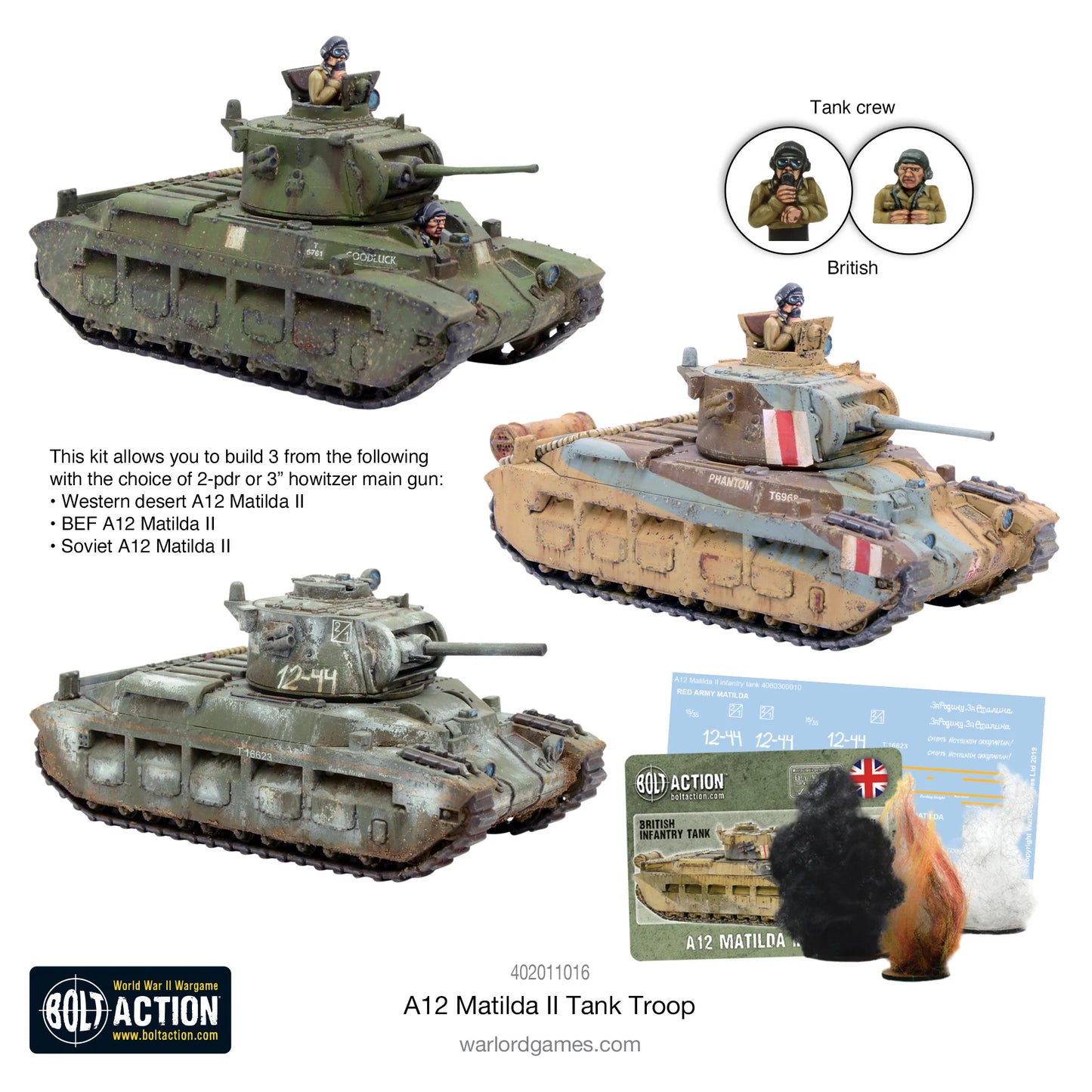 Bolt Action - British Matilda II Tank Troop - 28mm Scale - Warlord Games