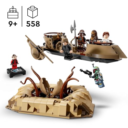 LEGO 75396 Star Wars : Return of the Jedi Desert Skiff & Sarlacc Pit, Vehicle Building Toy Set for 9 Plus Year Old Boys & Girls, Features 6 Minifigures Including Luke Skywalker