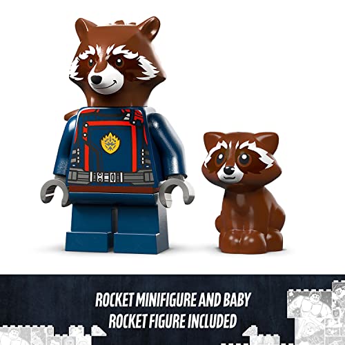 LEGO 76254 Marvel Baby Rocket's Ship Set, Guardians of the Galaxy Volume 3 Spaceship with Raccoon Super Hero Minifigures