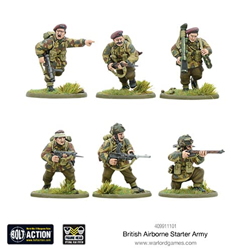 Bolt Action - British Airborne Starter Army - 28mm Scale Plastic Miniatures by Warlord Games - Highly Detailed World War 2 Miniatures for Table-top Wargaming