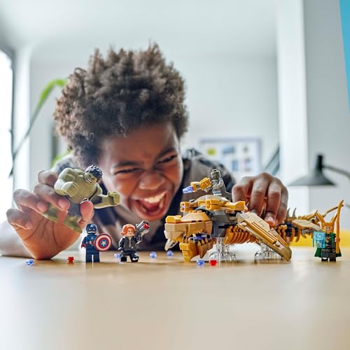 LEGO 76290 Marvel The Avengers vs. The Leviathan with Hulk Figure plus Captain America, Loki, Black Widow and Chitauri Minifigures