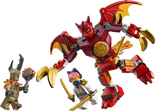 LEGO 71851 NINJAGO Kai's Dragon Mech Battle Pack - Ninja Toy w/an Action Figure, 3 Minifigures & Katanas