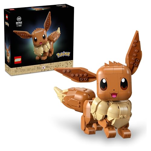 LEGO 72151 Pokémon Eevee Figure - Anime Model Kit with Posable Limbs, Ears & Tail